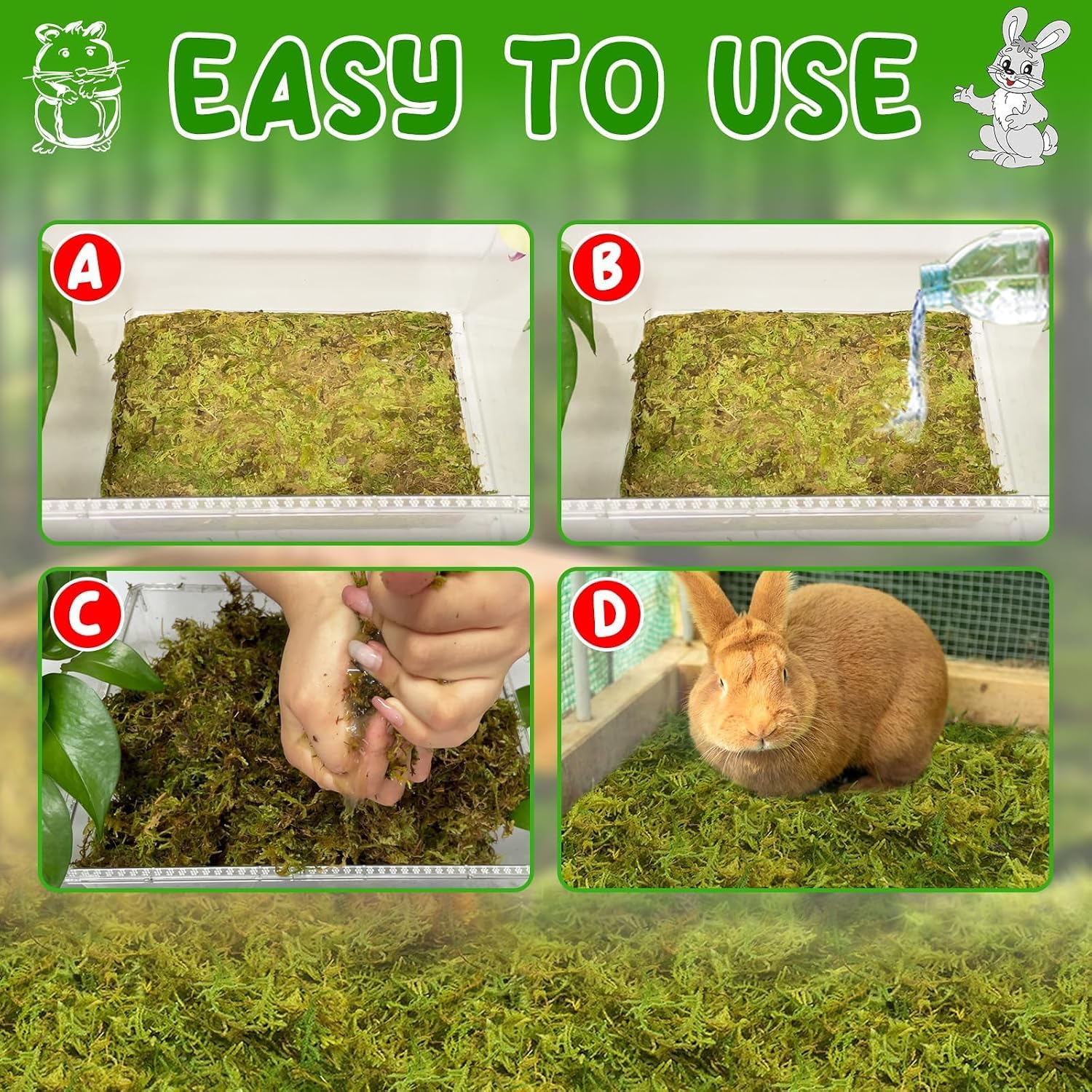 Halatool Hamster Moss Bedding, 25QT, 1.1LB - GlobalHabitat Supply