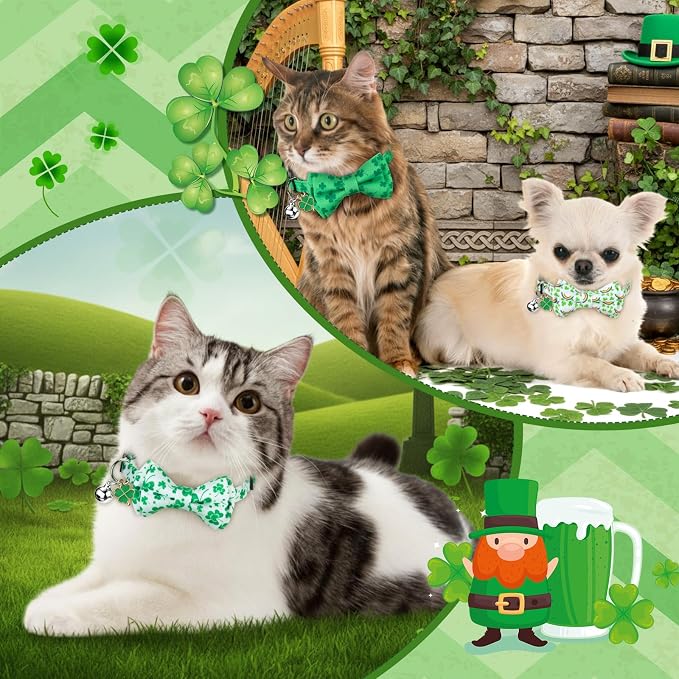 Hsei 6 Pcs St. Patrick's Day Cat Collar Bulk - Image 2