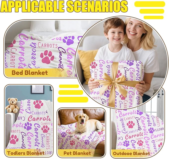 Personalized Paw Print Dog Blanket - Image 6