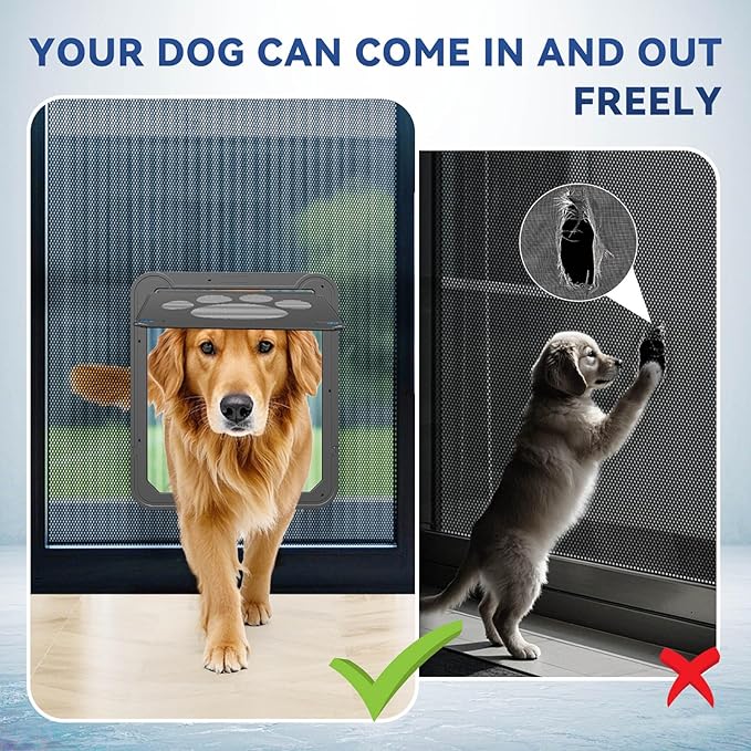 PETLESO Dog Door for Screen Doors, Large Dog Opening for Sliding Doors - Image 4