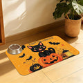 Halloween Cat Pet Feeding Mat, Absorbent Dog Bowl Pad, Quick Dry by QSOQSO