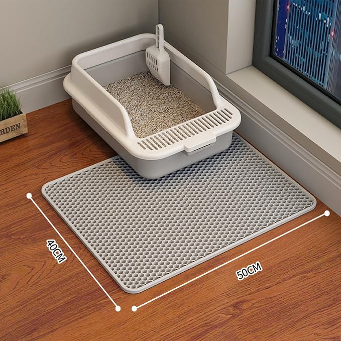 HCY&WLD 2-Pack Cat Litter Mat, Double Layer Honeycomb Waterproof Urine Proof - Image 7