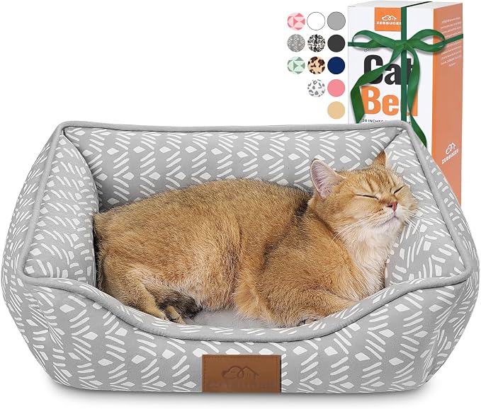 Rectangle Cat Dog Bed for Large Medium Small Pets Indoor Outdoor Machine by Zerbuger