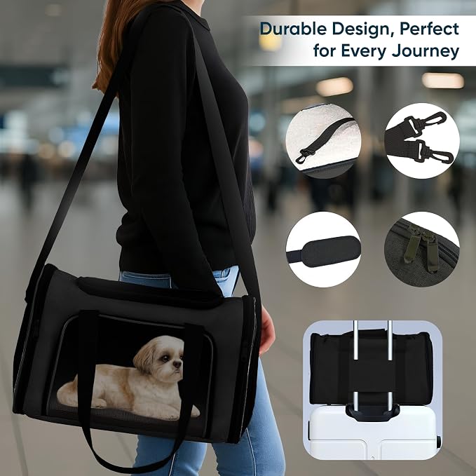 Pet Travel Carrier Bag – Airline Approved Soft-Sided Dog & Cat Carrier - Image 3