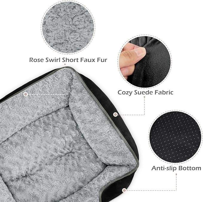 INVENHO X-Large Dog Bed Rectangle Washable Orthopedic Soft Calming Sleeping - Image 4