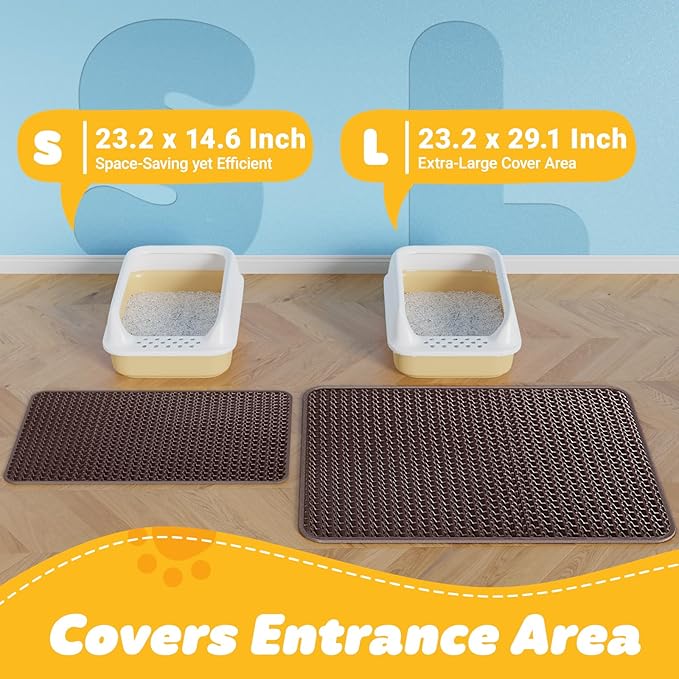 Cat Litter Mat - 23.2'' x 14.6'' Small Litter Trapping Mat, Waterproof - Image 2