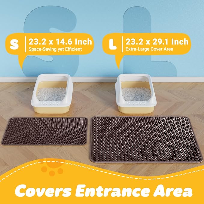 Cat Litter Mat - 23.2'' x 29.1'' Large Litter Trapping Mat, Waterproof - Image 2