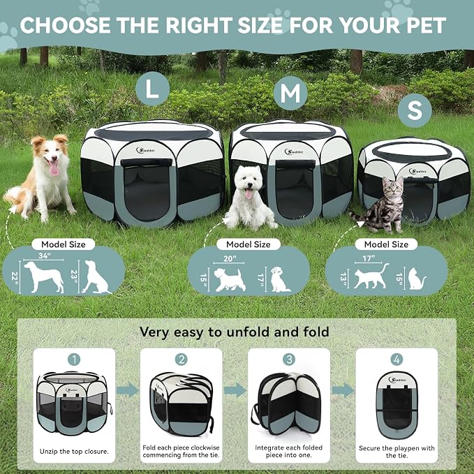Large Dog Cat Playpen, Puppy Pet Playpen Indoor - Image 2