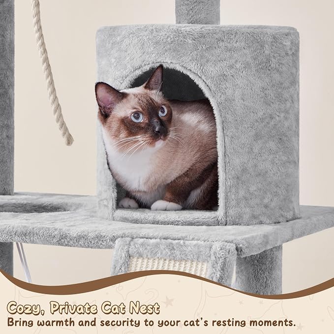 Yaheetech 63.5in Multi-Level Cat Tree Tower Condo - Image 6