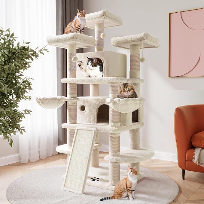 SHA CERLIN 68 Inches Multi-Level Large Cat Tree by SHACERLIN