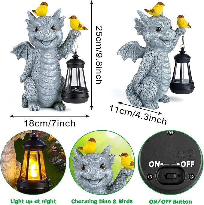 ILLUMINEW Solar Dragon Garden Statue - Image 4