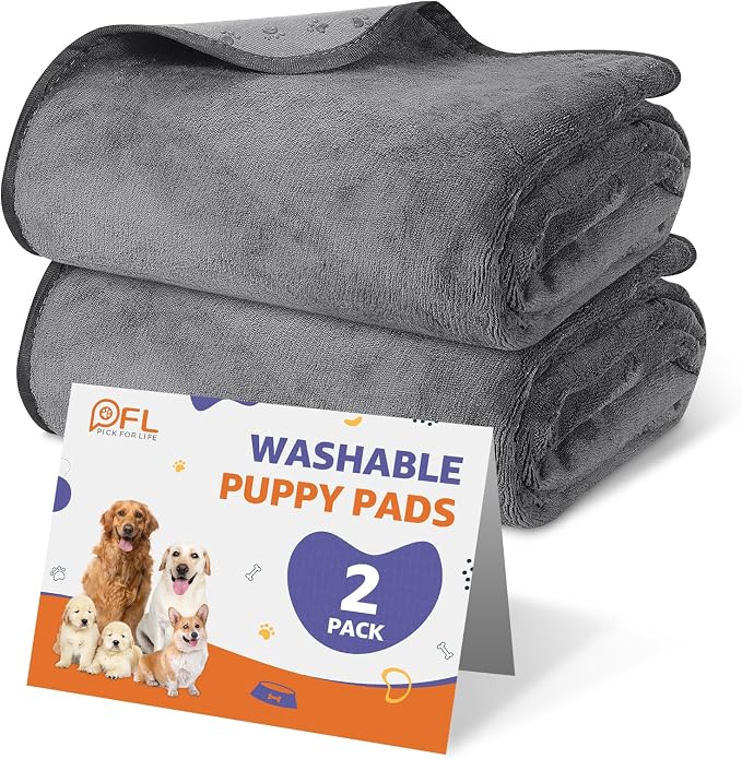 Washable Dog Pee Pads 36x36 2Pack Reusable Puppy Pads, Absorb Dog Mats Non-Slip by PICKFORLIFE