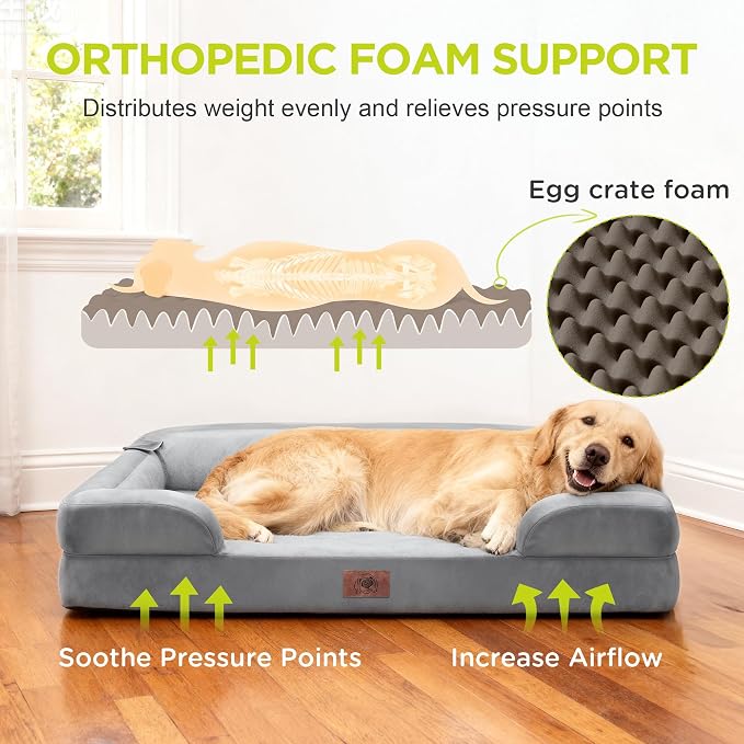 Orthopedic Dog Beds for Large Medium Dogs, Big Waterproof Memory Foam Pet Couch - Image 2