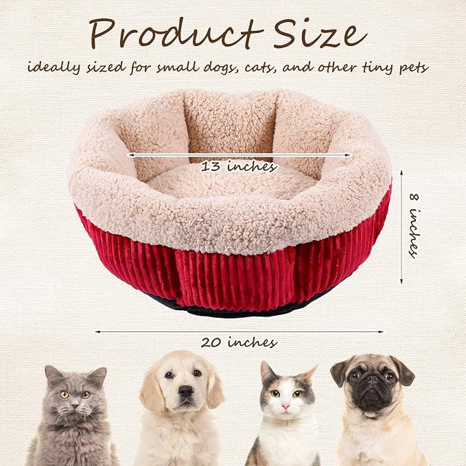 4 Pack Cat Bed Bulk 20in Self Warming Pet Beds - Image 2
