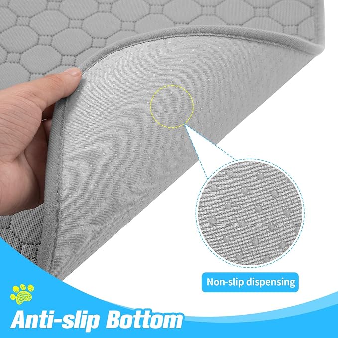 BINGPET Waterproof Dog Food Mat Non-Slip 2 Pcs, 35.4" X 23.6" Anti-Slipextra - Image 3
