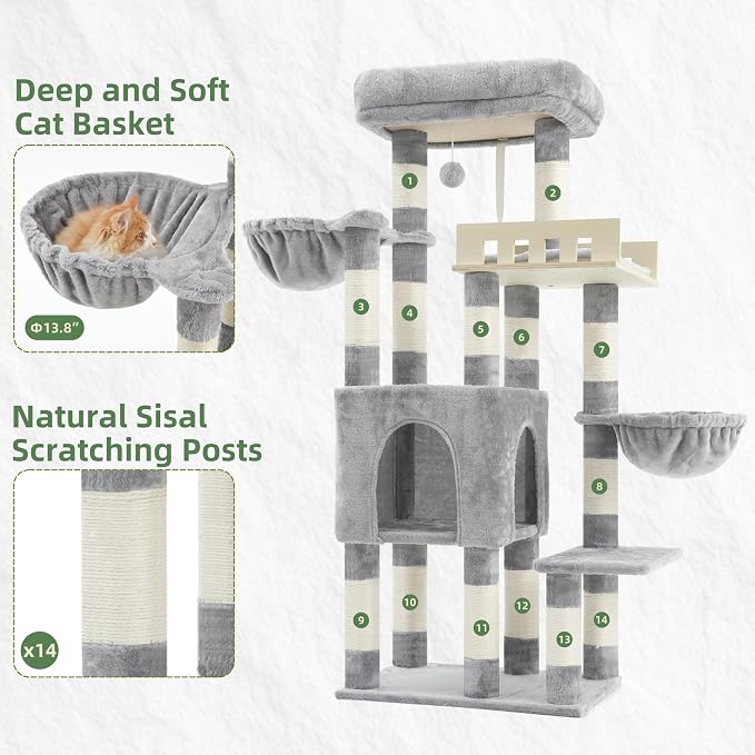Cat Tree for Indoor Cats Large Adult, Heavy Duty Cat Tree for Large Cats 20 lbs+ - Image 5