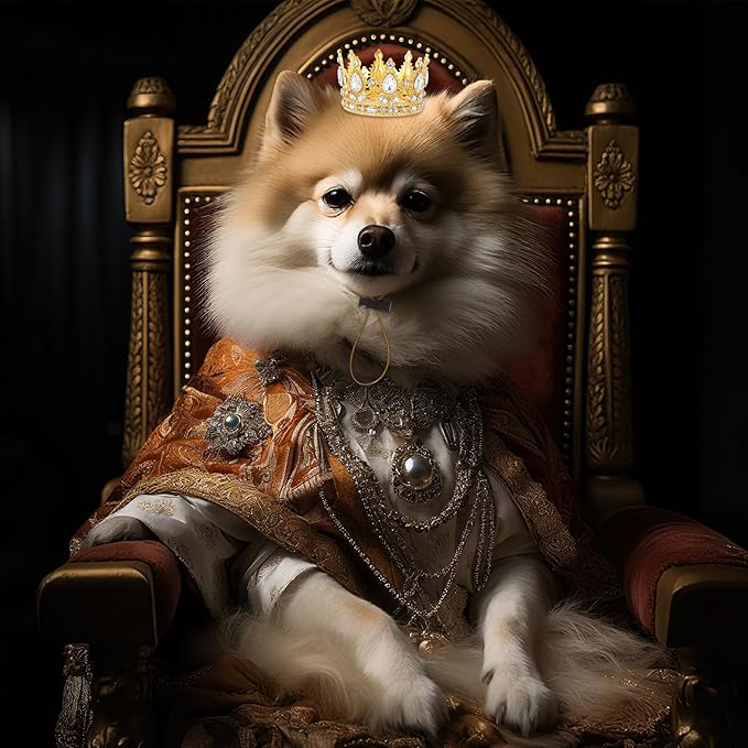 Abbylike Pet Rhinestone King Crown Small Size, Queen Crown - Image 5