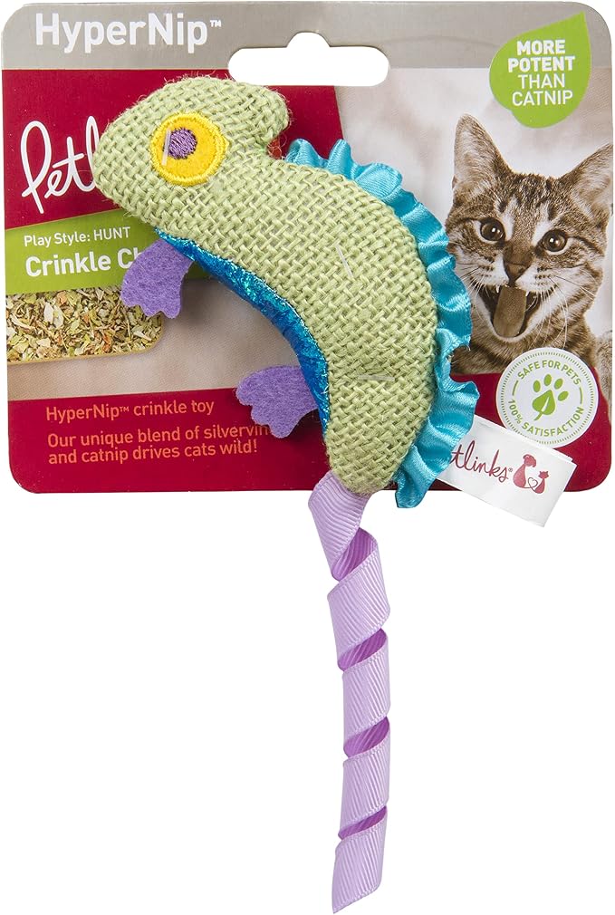 Petlinks HappyNip Crinkle Chameleon Cat Toy, Contains Silvervine & Catnip - Image 5