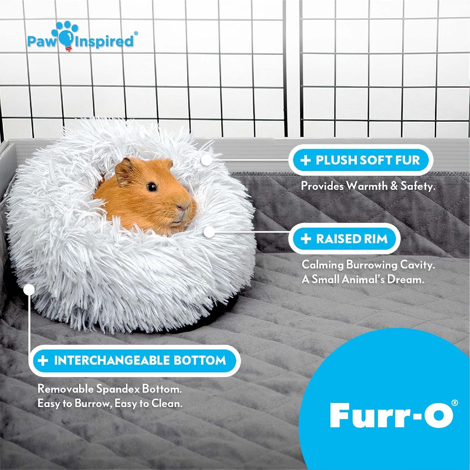 Paw Inspired Furr-O Burrowing Pet Bed, Blue - GlobalHabitat Supply