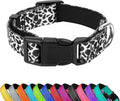 Reflective Dog Collar, Adjustable Soft Neoprene Padded Nylon Pet Collars by PWOD