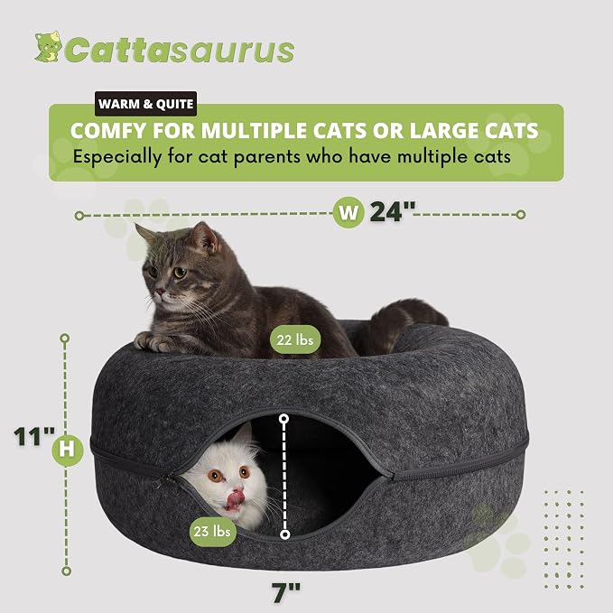 CATTASAURUS Peekaboo Cat Cave for Multiple & Large Cats Up to 30-45 Lbs - Image 7