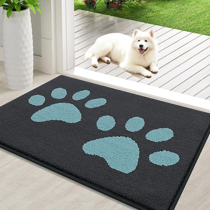 Buganda Dog Door Mat for Muddy Paws, Absorbent Dirt Trapper Washable Indoor by Buganda