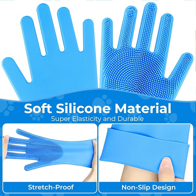 2PCS Dog Washing Gloves and Dog Shampoo Brush, Dog Bath Brush That can add Dog - Image 7