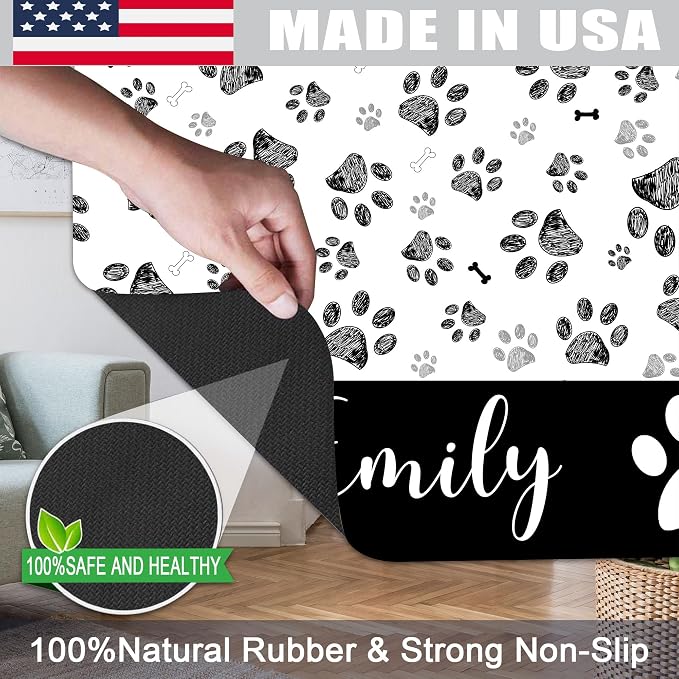 Personalized Dog Cat Mat with Name Photo Custom Placemat Feeding Mats - Image 4