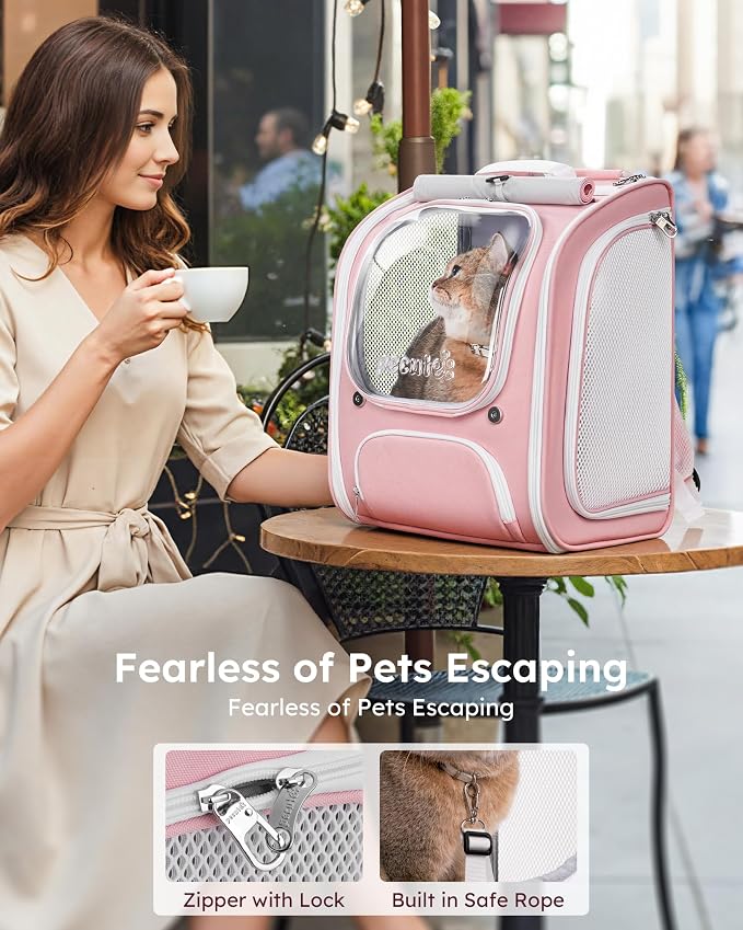 Pecute Cat Backpack Carrier, Large Space Cat Bubble Backpack, Breathable Cat - Image 6