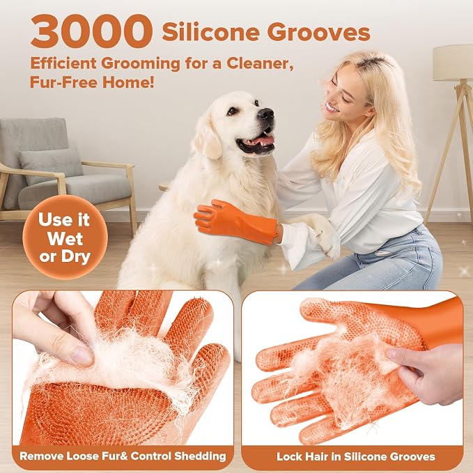 6PCS Pet Grooming Kit for Dogs, Cats and Horses | Dog Washing/Bath Gloves | Dog - Image 3