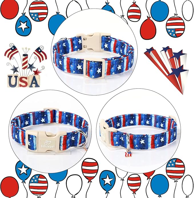 4th of July Dog Collar, Stars & Stripes Patriotic Dog Collars - Image 5