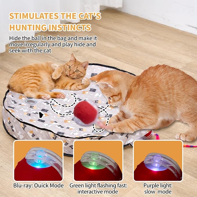 Interactive Cat Toys for Indoor Cats – Moving Ball Cat Play Mat, Interactive - Image 4