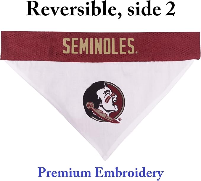 Pets First Collegiate Pet Accessories, Reversible Bandana, Florida State - Image 2