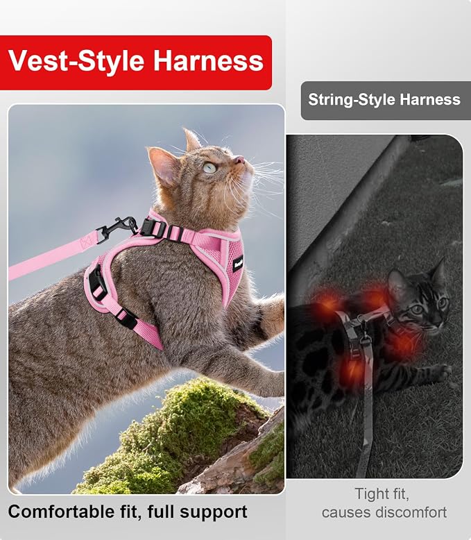 Cat Harness and Leash for Walking Escape Proof Soft Adjustable Cat Leash - Image 3