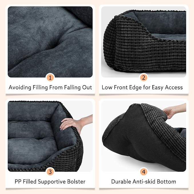MIXJOY Dog Beds for Medium Dogs Washable, Rectangle Pet Bed Medium Size Dog - Image 4