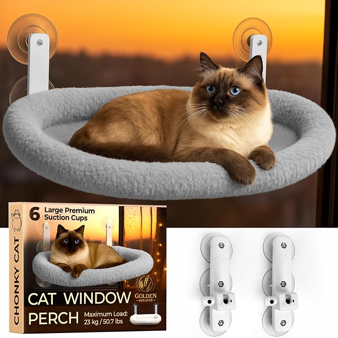 Cat Window Perch – Strong 6 Suction Cup Foldable Cat Hammock Bed by Unknown