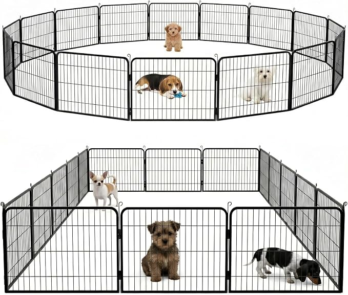 BestPet Dog Playpen 24 Inch 16 Panels Heavy Duty Metal Pet Exercise Pen Indoor by BestPet