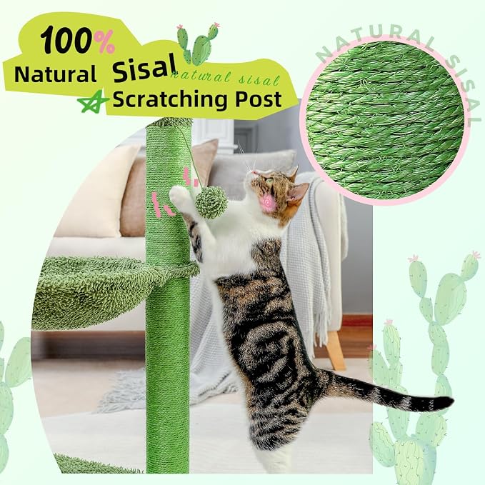 PAWZ Road Cactus Cat Tree, 33 Inchs Cat Tower - Image 5