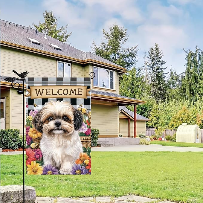 Spring Summer Garden Flag Shih Tzu Dog Flag 12x18 Inch Double-Sided Cute Puppy - Image 6