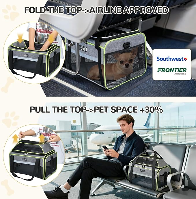 Lekereise Top-Expandable Pet Carrier 18x13x9.5 Inch Southwest Frontier Airline - Image 2