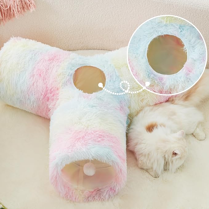 Tempcore Plush Pet Cat Tunnel Tube Cat Toys 3 Way Collapsible, Tunnels - Image 7