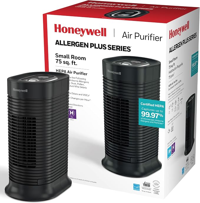 Honeywell HPA060 HEPA Tower Air Purifier, Airborne Allergen Reducer by HoneywellPluggedIn