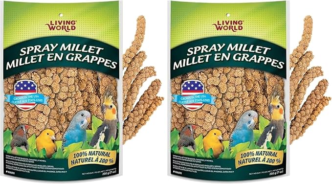 Living World – Millet Spray for Birds, 7 Oz – Premium Treat for Budgies by LivingWorld