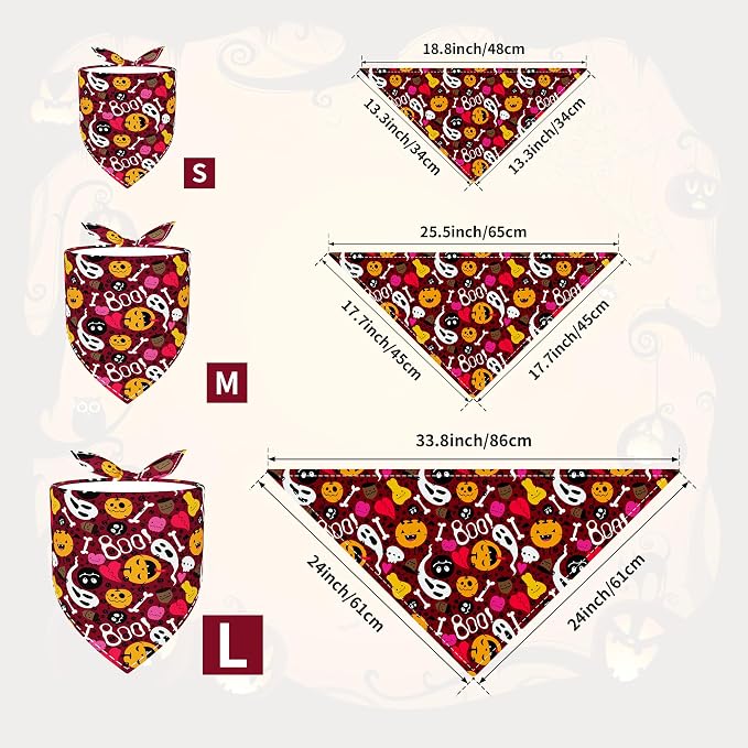 30 Pcs Halloween Thanksgiving Dog Bandanas Bulk Stitch Dog Bandanas - Image 2