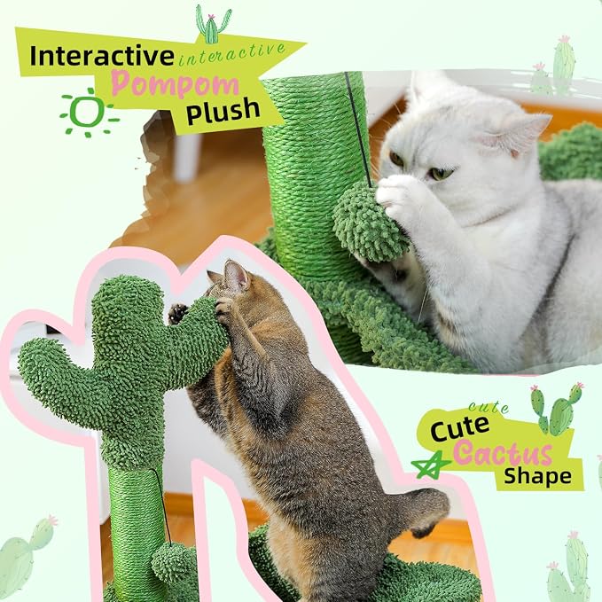 PAWZ Road Cactus Cat Tree, 33 Inchs Cat Tower - Image 6