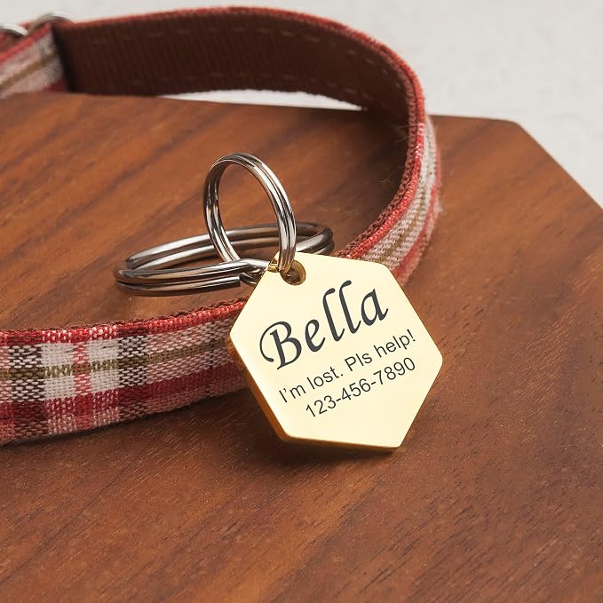 Anavia Personalized Pet ID Tags, Stainless Steel Glossy Laser Engraved Dog Cat - Image 6