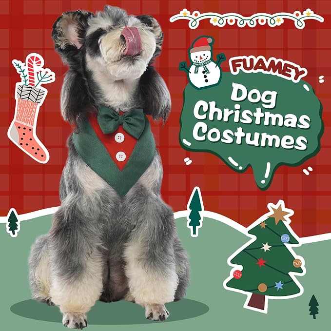 FUAMEY Dog Tuxedo Christmas for Medium Dogs, Dog Formal Suit Dogs Attire Pet - Image 2