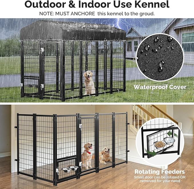 Sino Luban 2PCS Outdoor Dog Kennel Outside Run - Image 4