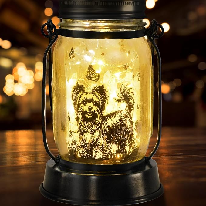 Yorkie Dog Gifts for Women/Men Yorkshire Terrier Solar Lanterns Mom Birthday - Image 8