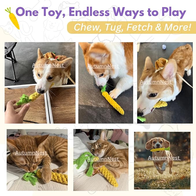 3PCS Yellow Woven Pet Chew Set, Puppy Teething Chews, Dog Chew Accessories - Image 7
